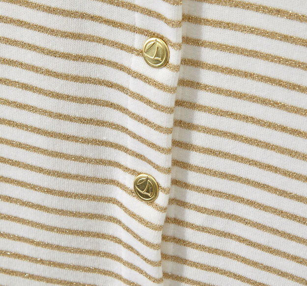 Girl's striped cardigan white/brown