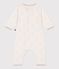 Babies' long openwork knit cotton playsuit Ecru