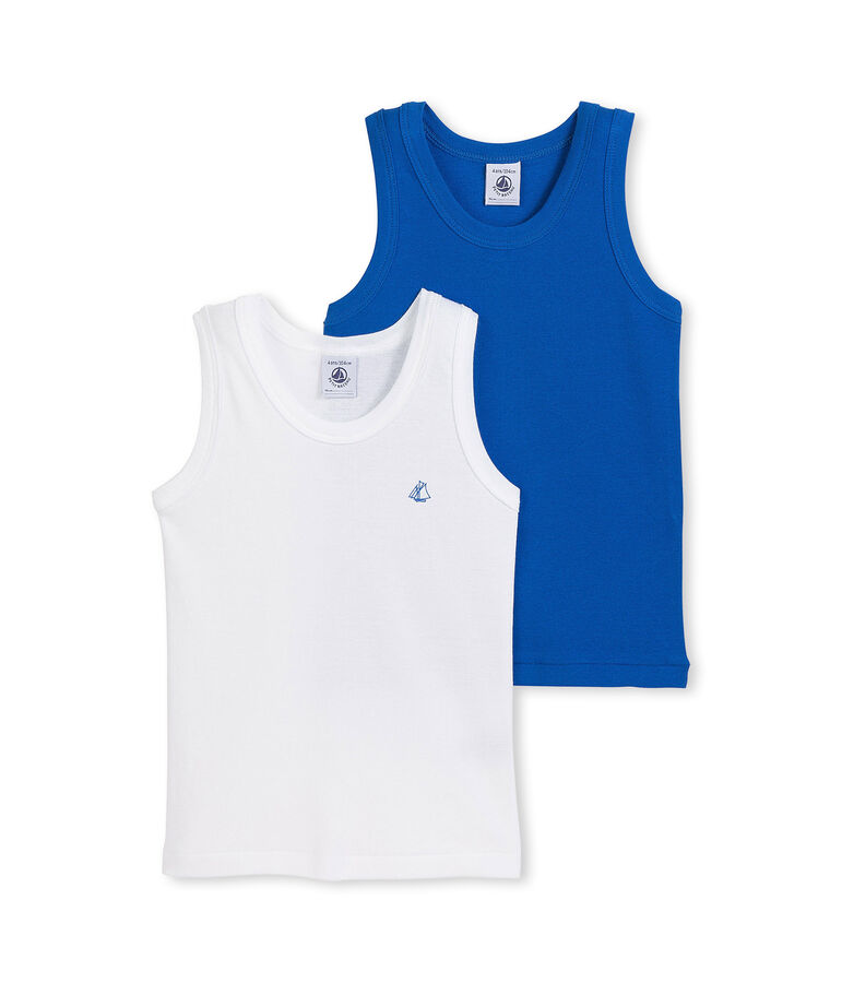 Set of 2 boy&rsquo;s plain vest tops . set