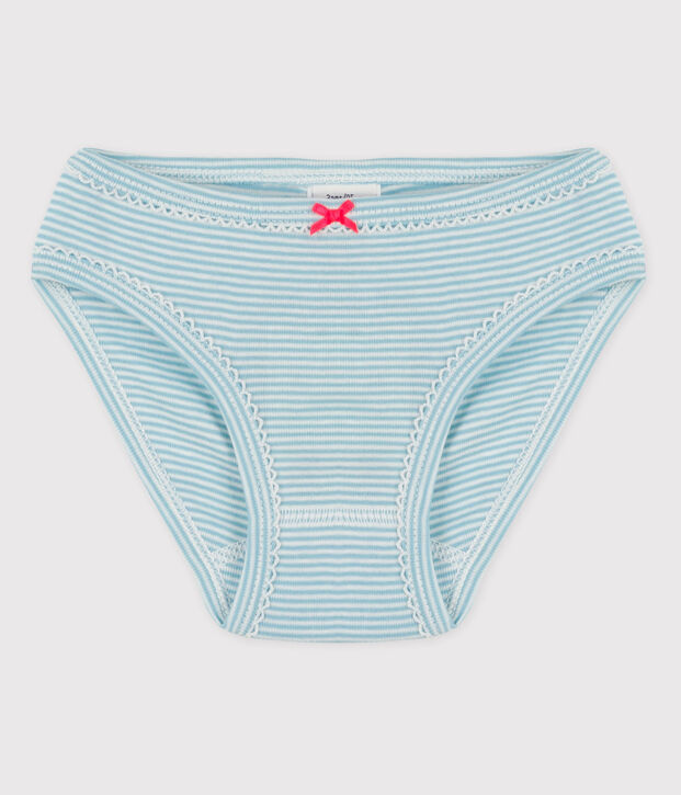 Girls' Cotton Briefs blue/white