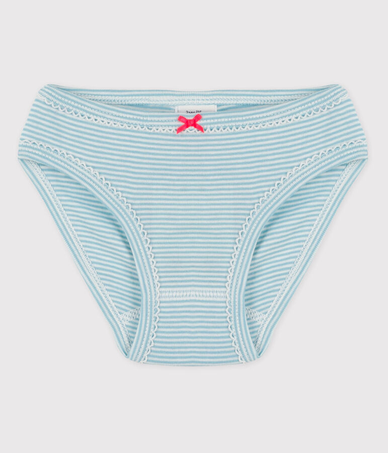 Girls' Cotton Briefs blue/white