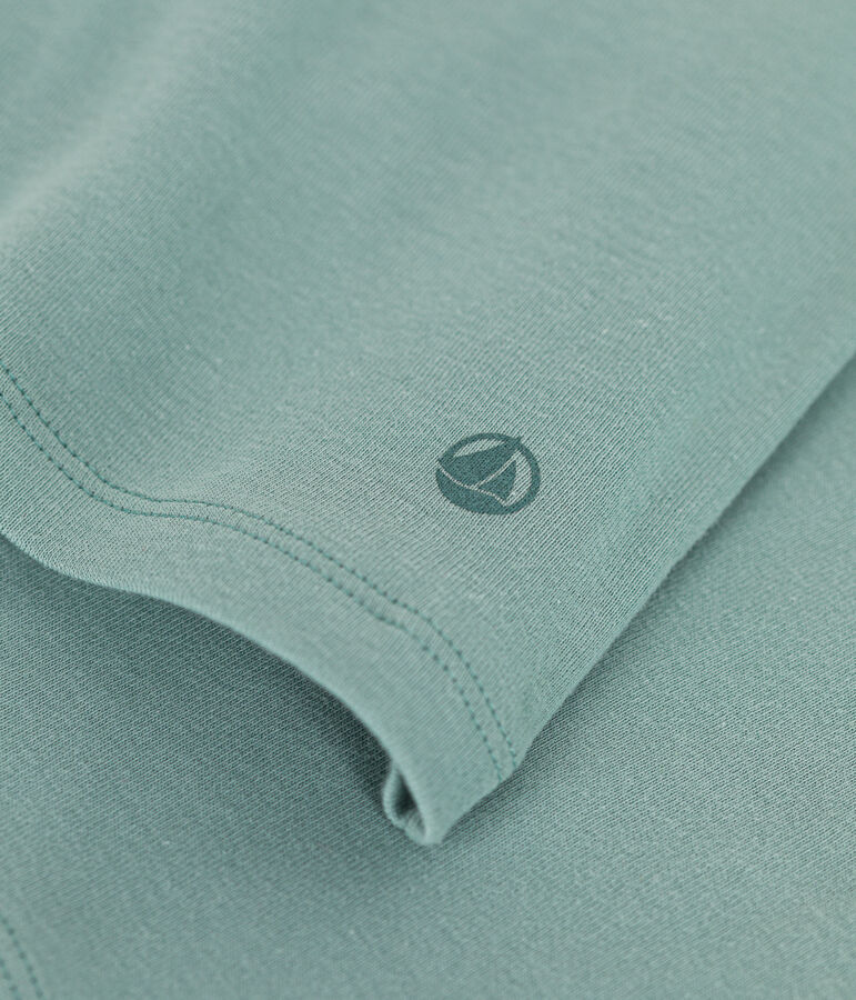 Women's plain rib knit long-sleeved Iconic T-shirt green