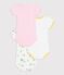 Lot de 3 bodies manches courtes en coton multicolor
