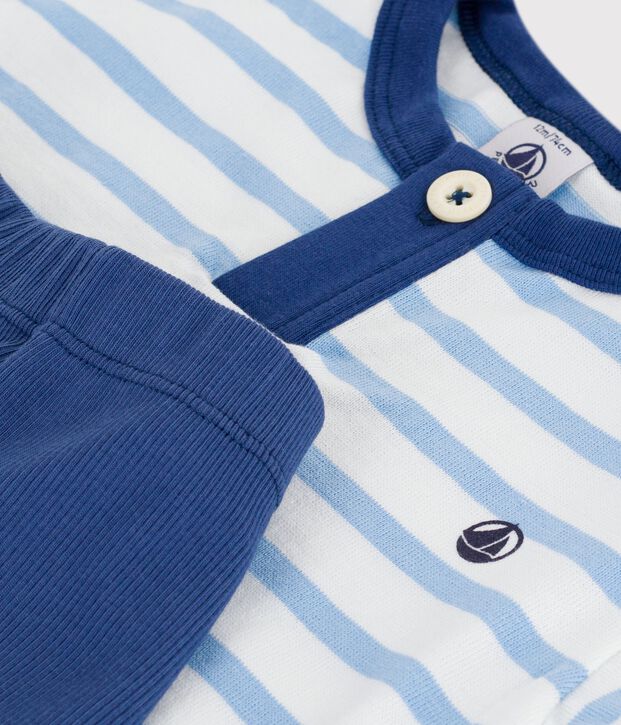 Babies' cotton gift set: 2-piece outfit white/multicolor