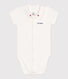 Newborns' short-sleeved cotton body with a collar