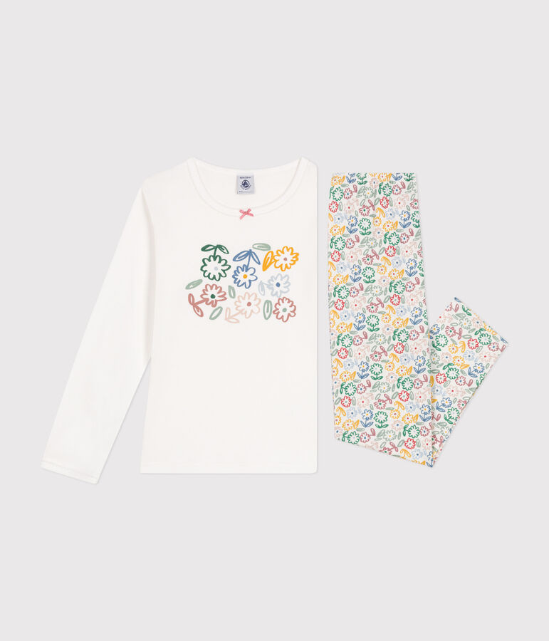 Children's cotton pyjamas. MARSHMALLOW white/MULTICO white
