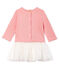 Baby Girls' Long-Sleeved Dual Material Dress CHARME pink/MULTICO white
