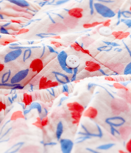 Baby Girls' Sleeveless Floral Organic Cotton Easy-Care Dress with Bloomers FLEUR pink/MULTICO white