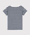 Boys' Stripy Terry Sweatshirt MEDIEVAL blue/MARSHMALLOW white