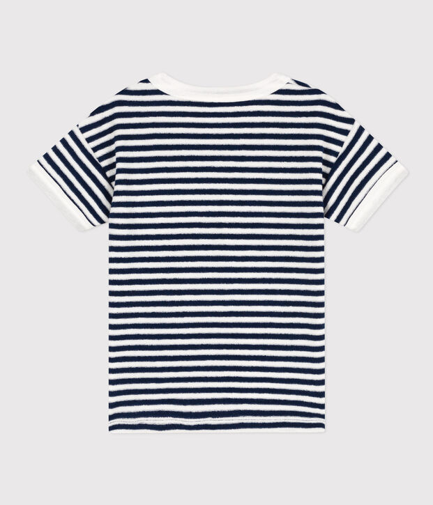 Boys' Stripy Terry Sweatshirt blue/white