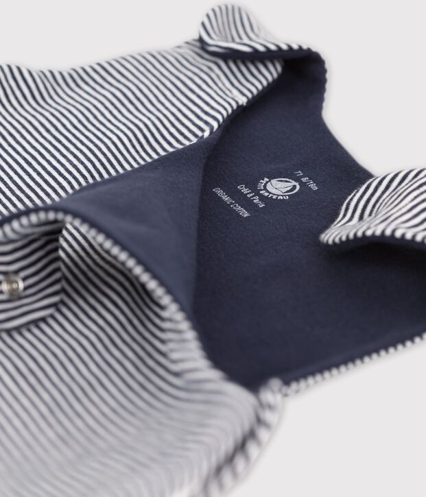 Striped cotton baby sleeping bag TOG 0.5 blue/white