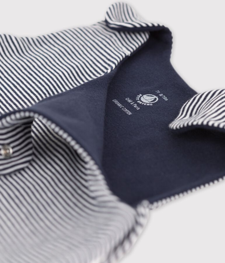 Striped cotton baby sleeping bag TOG 0.5 blue/white