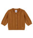 Mixed baby's wool and cotton cable knit cardigan