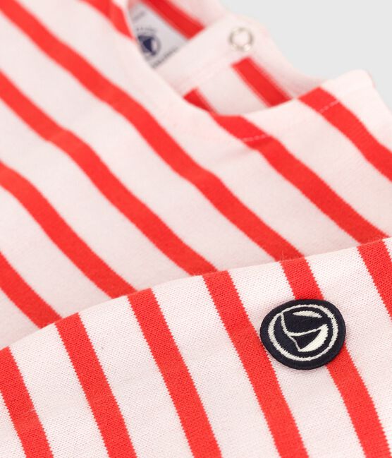 Baby sailor top in thick cotton FLEUR pink/SPICY