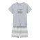 Boy's two-fabric shortie pyjamas POUSSIERE grey/LAIT white