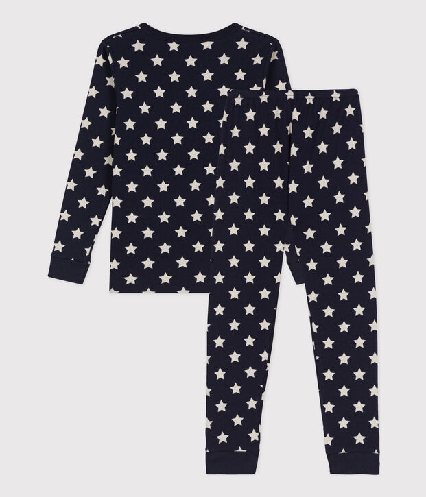 Children's Unisex Starry Snugfit Cotton Pyjamas blue/white