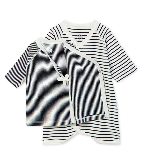 Baby Kimono Bodysuit and Undershirt Set in Rib Knit variante 1