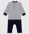 Baby Boys' Faux 2-Piece Romper MARSHMALLOW white/SMOKING blue