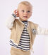 Babies' varsity-style jacket in colourblock cotton with a badge