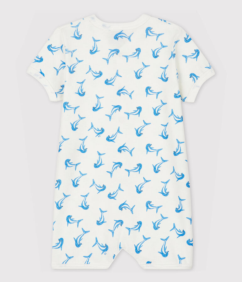 Baby Girls' Dolphin Pattern Cotton Playsuit white/multicolor