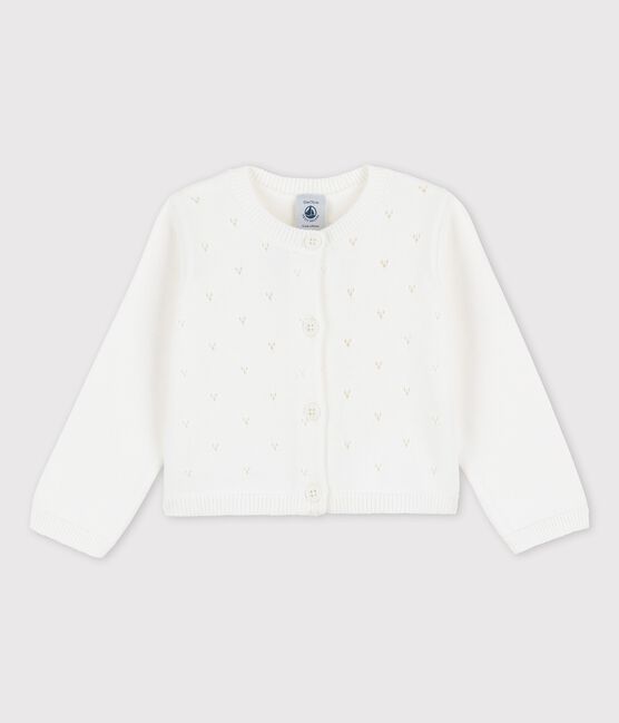 Babies' Sophisticated Knitted Cardigan MARSHMALLOW white