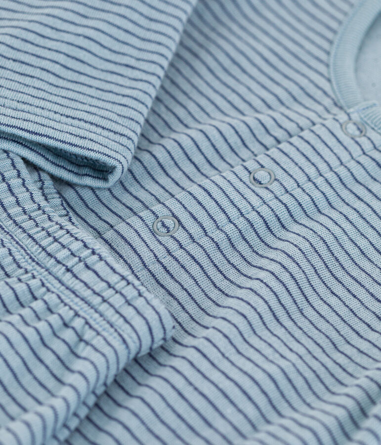 Babies' Stripy Tube Knit Outfit blue/blue/blue