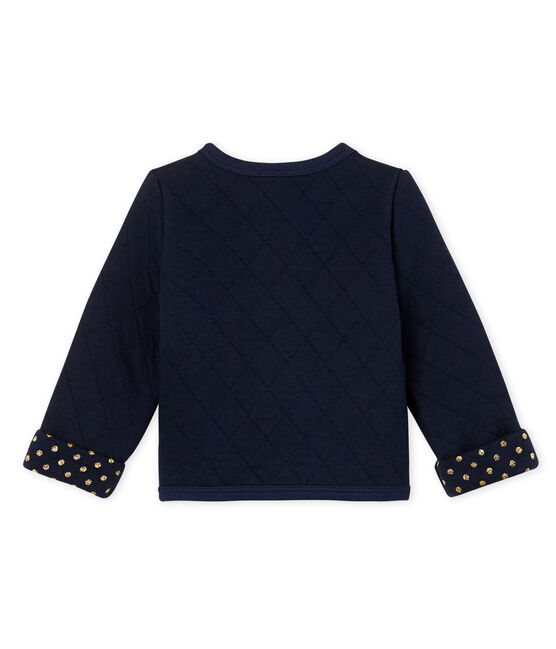 Baby Girls' Quilted Tube Knit Cardigan SMOKING CN blue