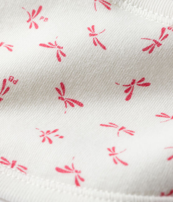 Rib knit baby bibs MARSHMALLOW white/GROSEILLER pink