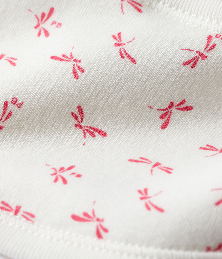 Rib knit baby bibs white/pink