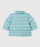 Babies' Stripy Puffer Jacket with Retractable Hood AZUL blue/AVALANCHE white