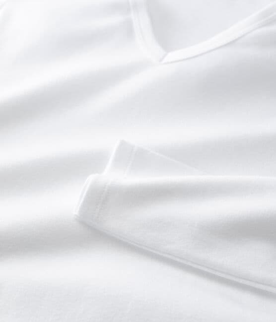 Women's Iconic V-Neck Cotton T-Shirt ECUME white