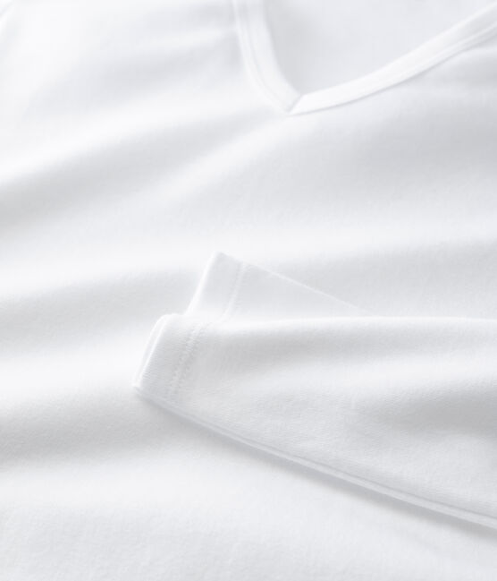 Women's Iconic V-Neck Cotton T-Shirt ECUME white