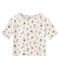 Girl's T-shirt in light print double knit MARSHMALLOW white/MULTICO white
