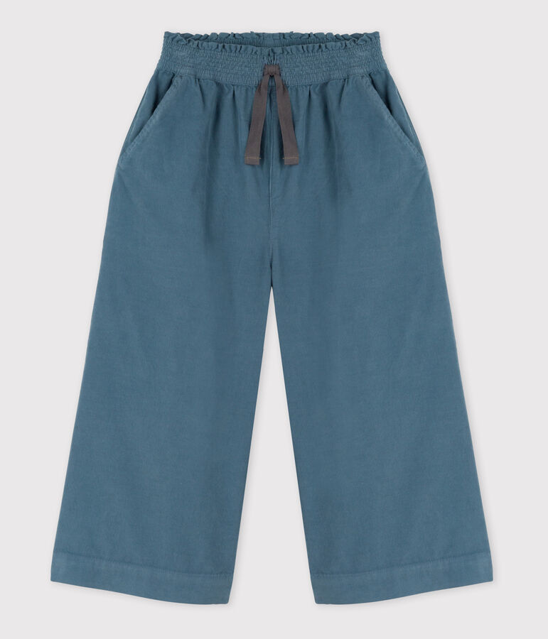 Girls' Loose Fit Velvet Trousers blue