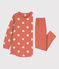 Girls' Heart Patterned Fleece/Cotton Nightdress with Leggings BRANDY /AVALANCHE