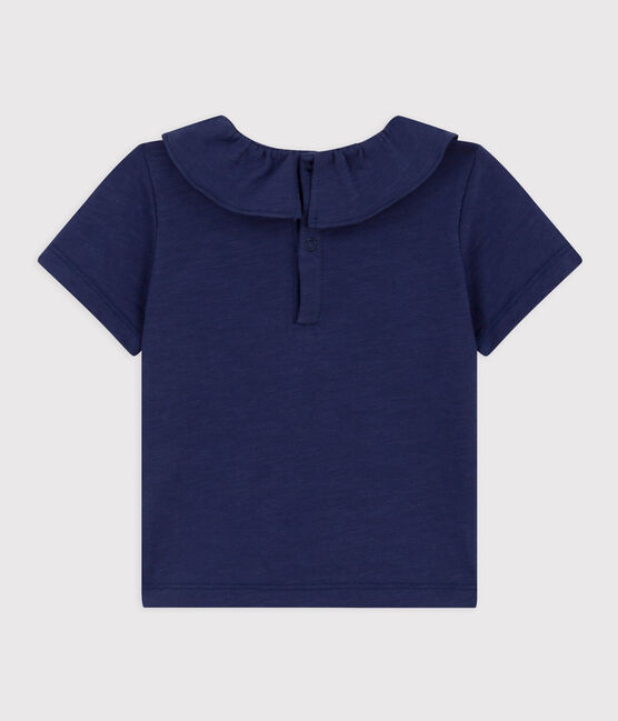 Babies' Short-Sleeved Slub Jersey Blouse CHALOUPE blue