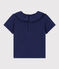 Babies' Short-Sleeved Slub Jersey Blouse CHALOUPE blue