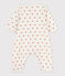 Babies' Patterned Footless Cotton Bodyjama MARSHMALLOW white/ECUREUIL
