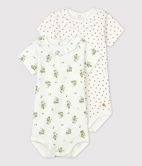 Babies' Cotton Bodysuits with Ruff Collar - 2-Pack variante 1