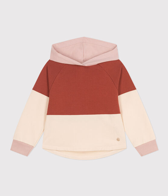  Girls' Fleece Hoodie FAMEUX brown/MULTICO