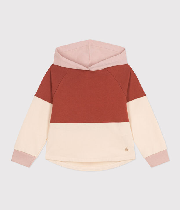Girls' Fleece Hoodie brown/multicolor