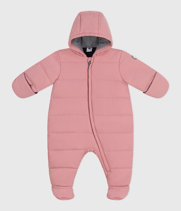 Babies' polyester snowsuit pink