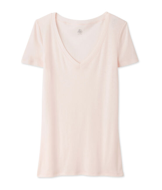 Women's short-sleeved lightweight cotton t-shirt FLEUR pink