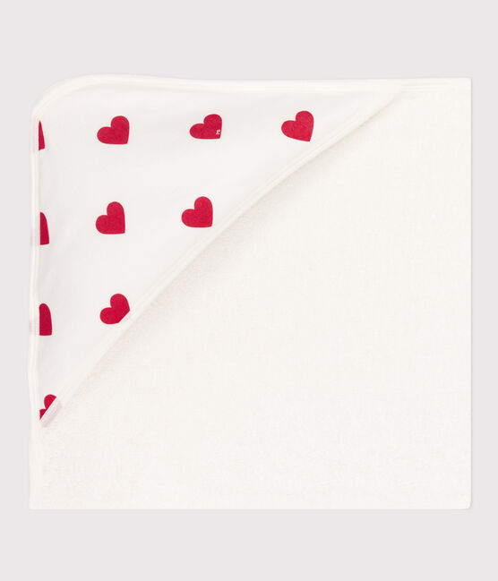 Heart Cotton Bath Wrap MARSHMALLOW white/TERKUIT red
