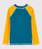 Boy's UV-Proof Recycled T-shirt MYKONOS blue/TEHONI yellow