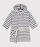 Children's Unisex Pinstriped Terry Bathrobe LAIT white/MEDIEVAL blue