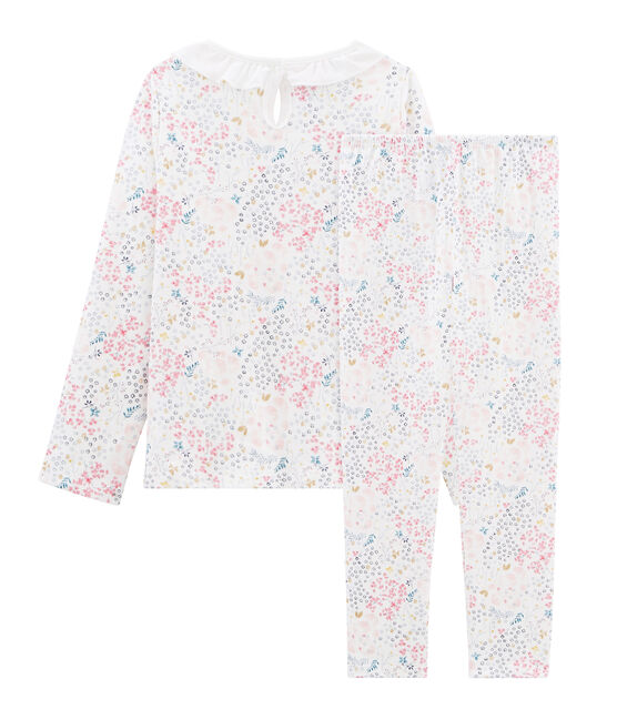 Girls' Tube Knit Pyjamas MARSHMALLOW white/MULTICO white
