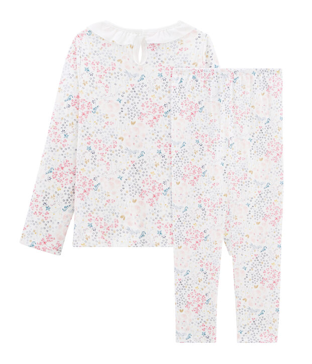 Girls' Tube Knit Pyjamas white/multicolor