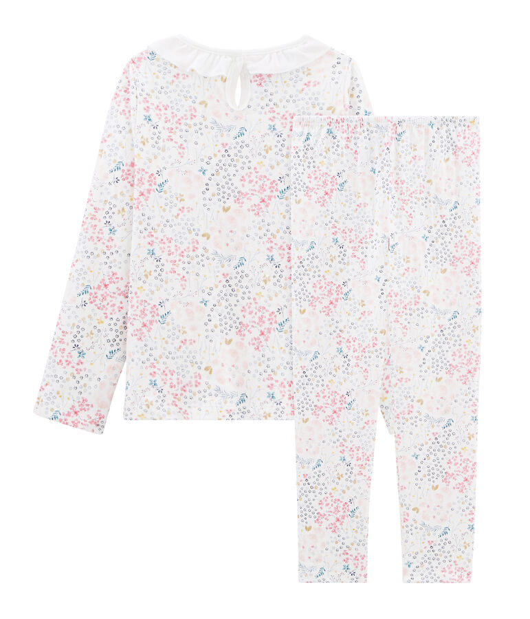 Girls' Tube Knit Pyjamas white/multicolor