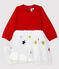 Baby Girls' Long-Sleeved Dress TERKUIT red/MULTICO white